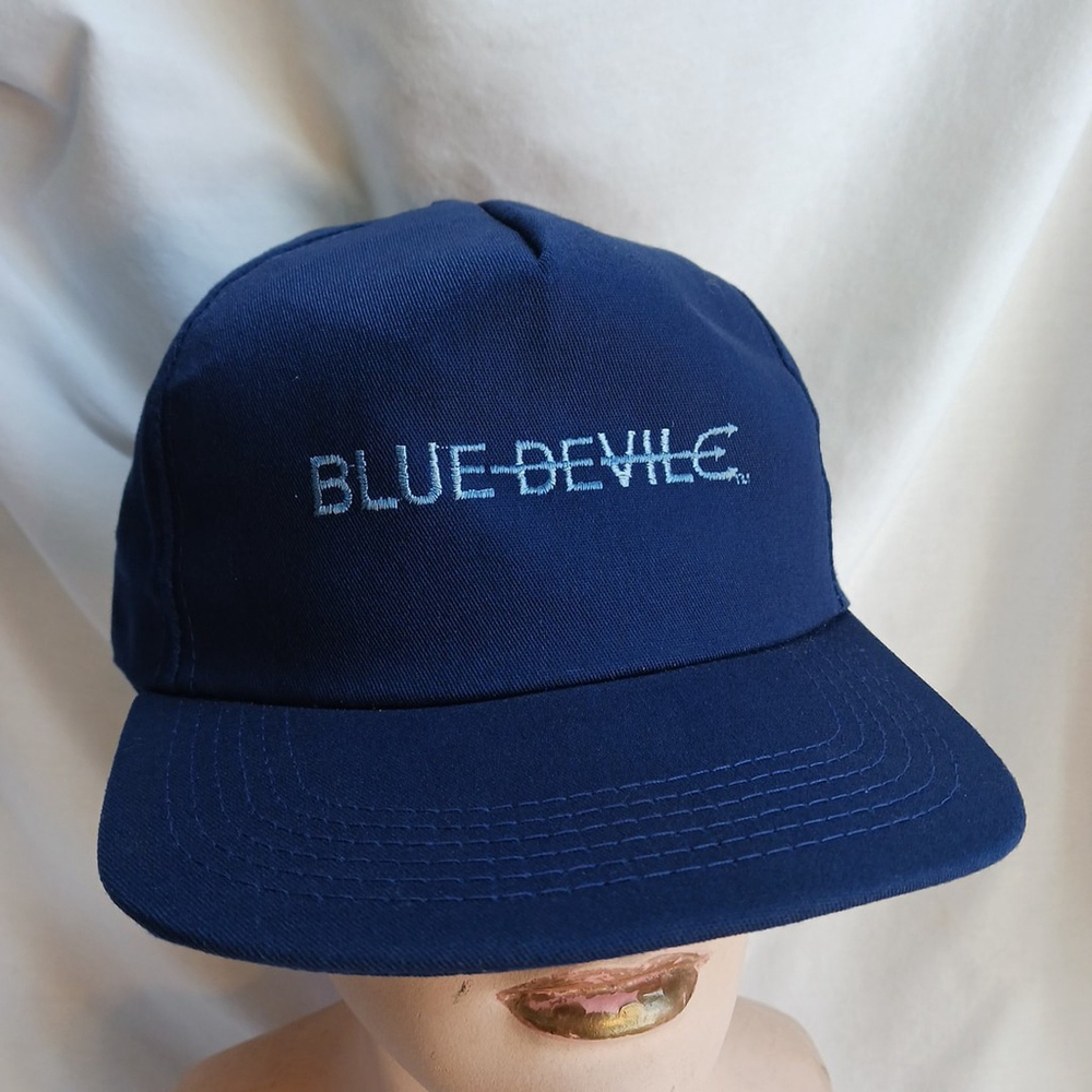 Vintage Blue Devil Trucker Hat Snapback Navy USA Made